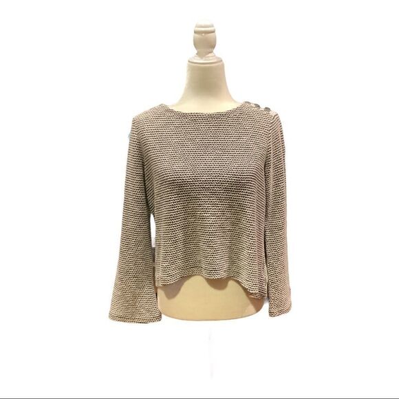 Roxy - Gray White Knit Long - Sleeve Sweater - Picture 1 of 4